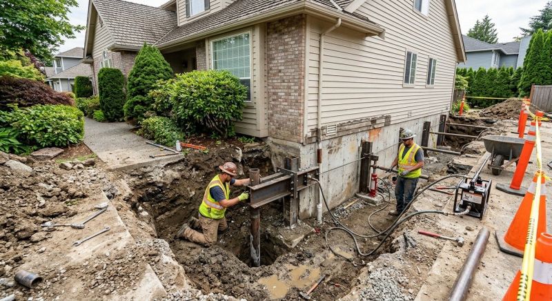 Our team working on Foundation Repair projects in Lancaster County, PA
