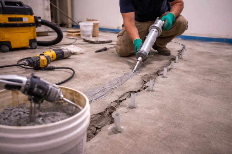 Cracked Basement Floor Repair in Lancaster County, PA