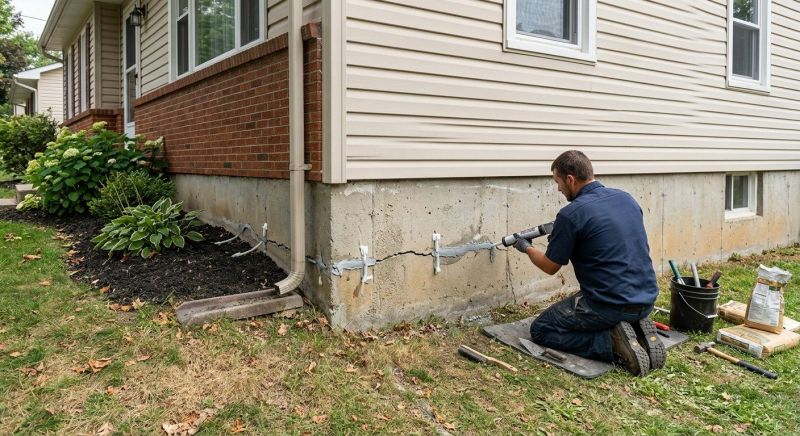 Cracked Foundation Repair in Etters, PA