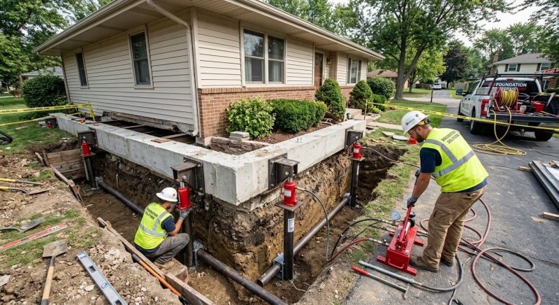 Foundation Jacking in Reinholds, PA