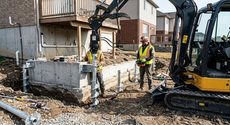 Helical Piers Installation in Lancaster County, PA
